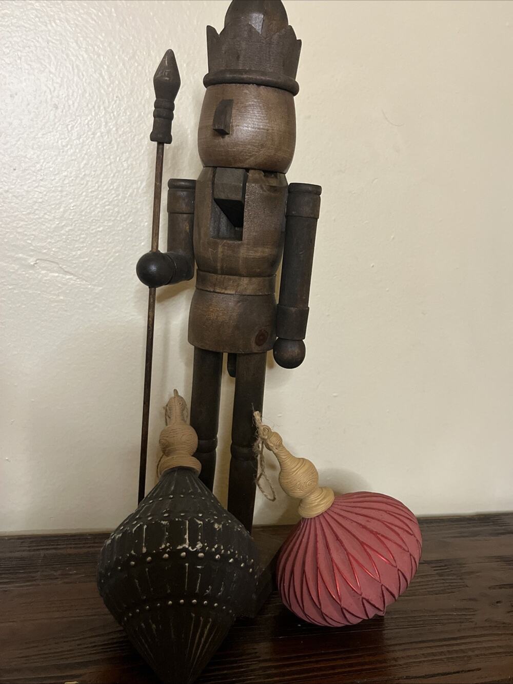 Nutcracker Wood 16 Inch X 3.5 In Christmas Decor Brown Tabletop Center Piece